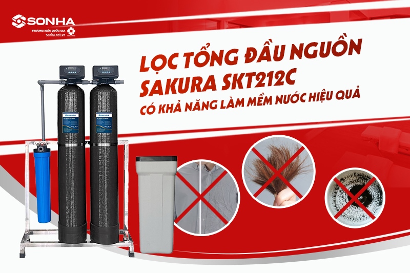 Sakura SKT212C có khả năng làm mềm nước hiệu quả