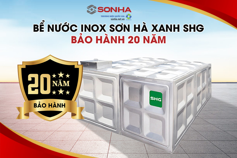 Bể nước inox chôn ngầm SHG 3500L được bảo hành 20 năm