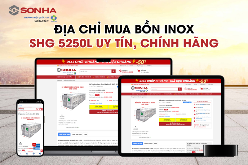 Sonha.net.vn - Địa chỉ mua bồn inox SHG 5250L uy tín, chính hãng