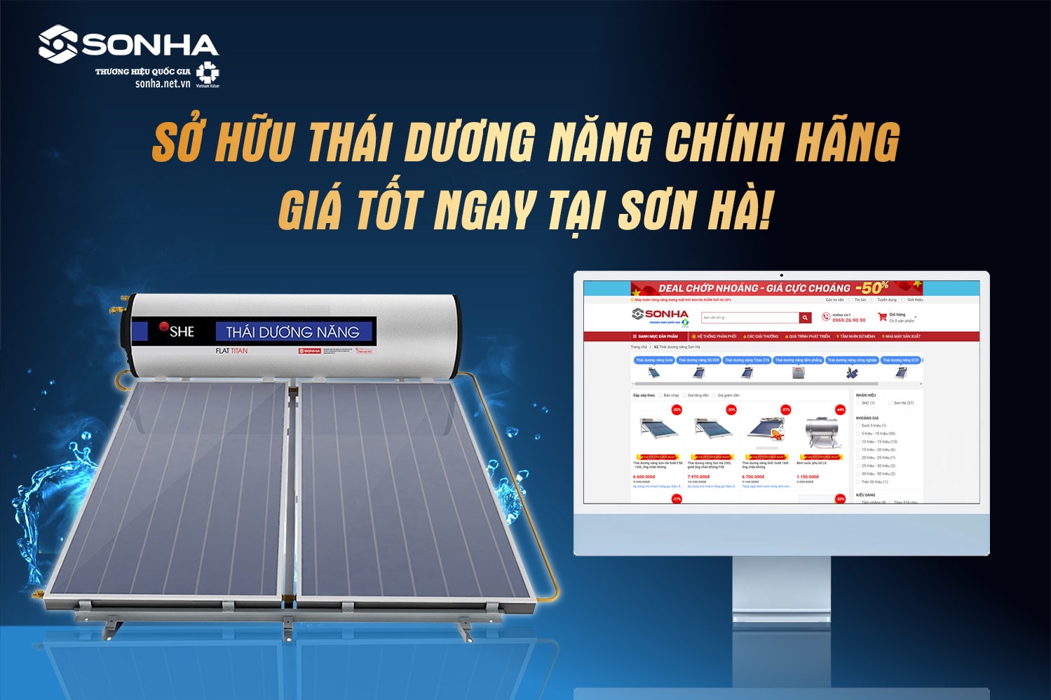 Mua thái dương năng chính hãng tại Sơn Hà