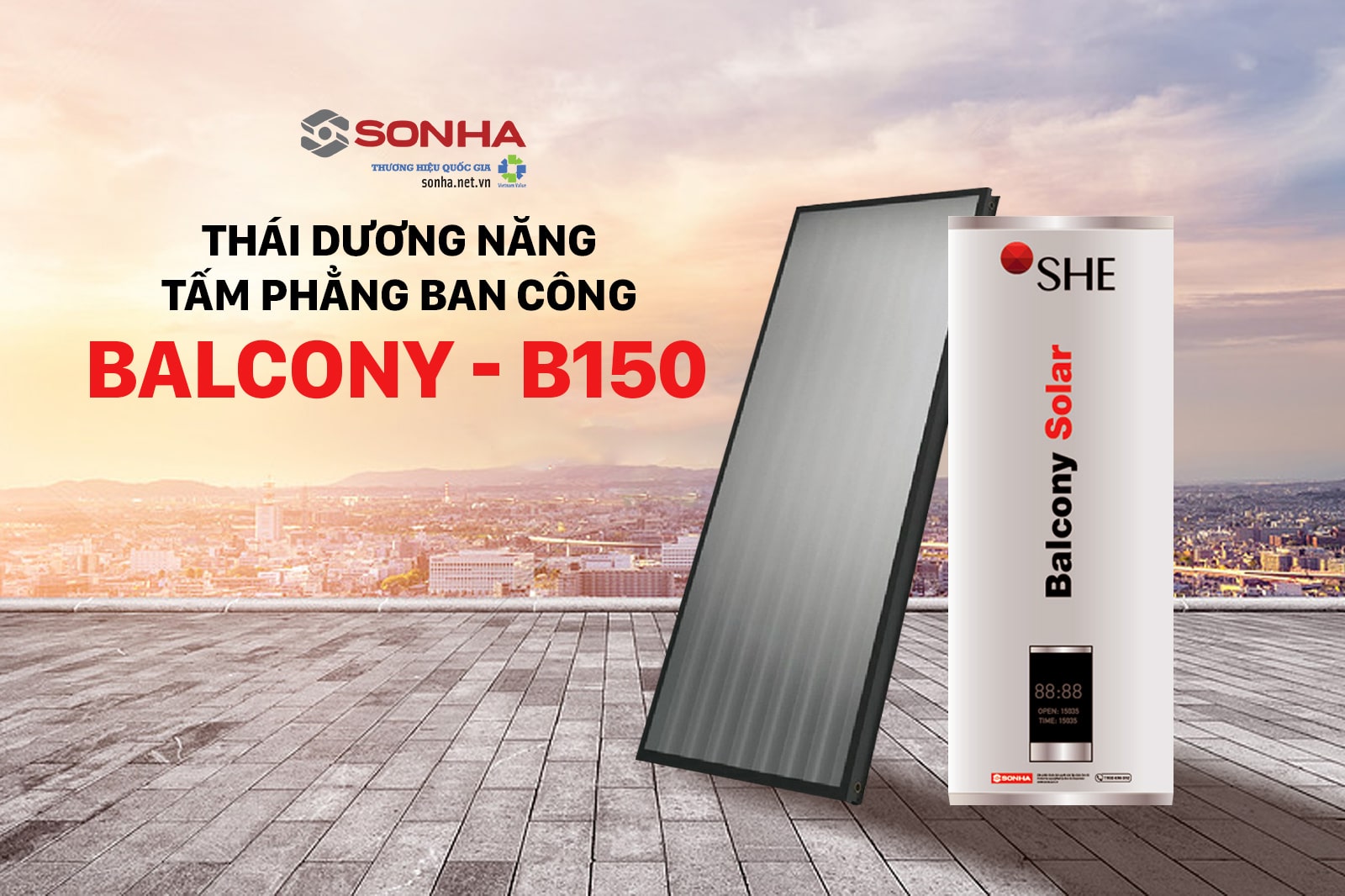 Thái dương năng tấm phẳng Ban công Balcony - B150