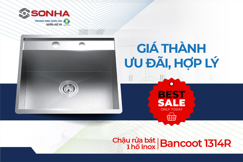 Bồn rửa chén 1 ngăn Bancoot 1314R giá hợp lý