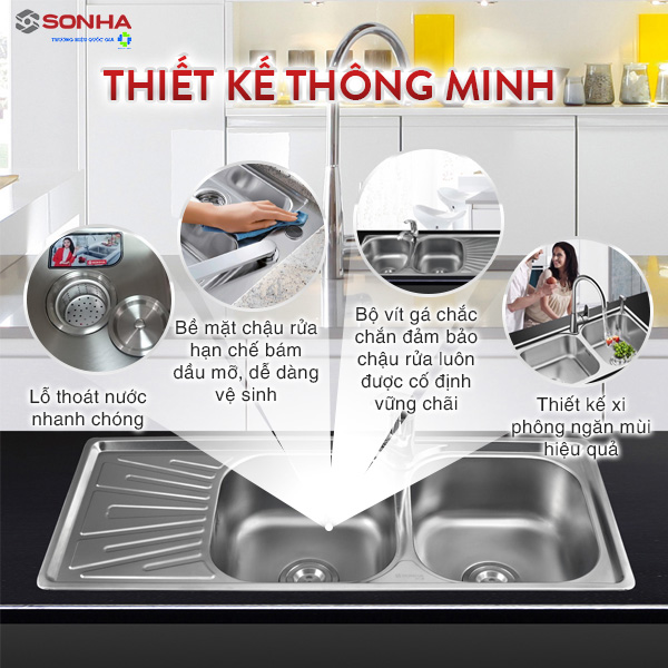 Thiết kế bồn rửa chén thông minh