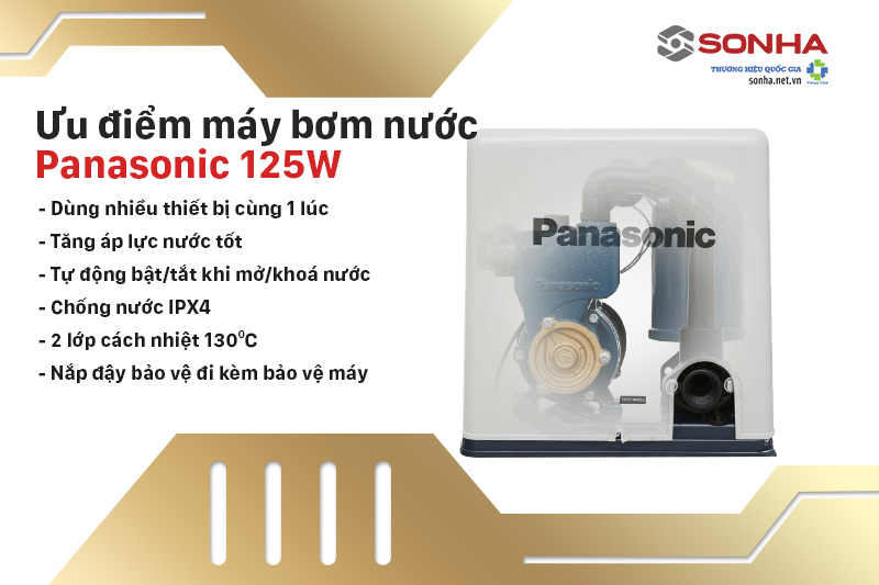 Một số điểm vượt trội của máy bơm nước Panasonic 125W