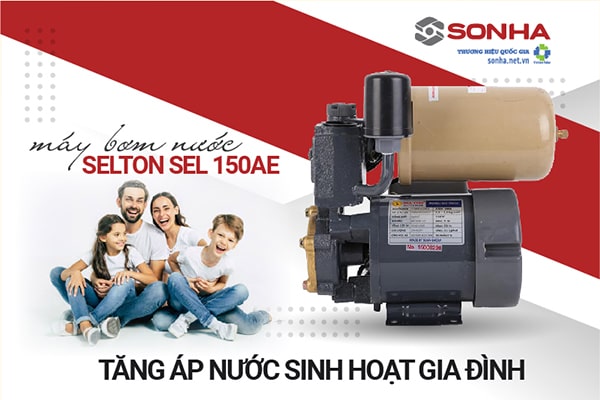 Máy bơm Selton 150w thích hợp để tăng áp lực nước gia đình