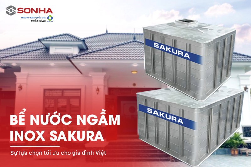 Bể ngầm inox Sakura 8000L được sử dụng phổ biến