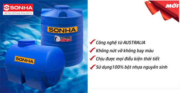 Bồn nước Nhựa Sơn Hà 1500L đứng