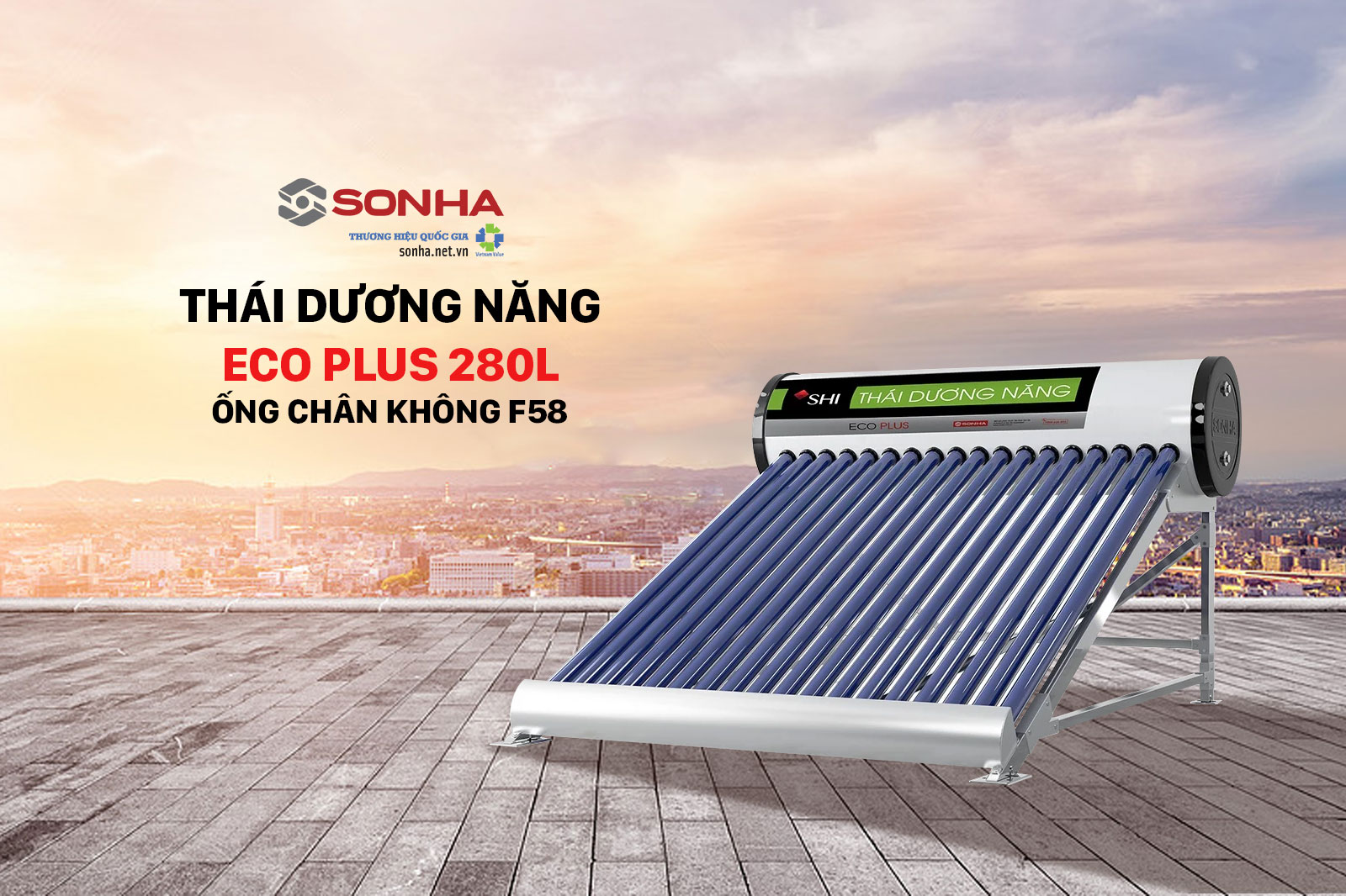 Thái dương năng Eco Plus 280L ống chân không F58