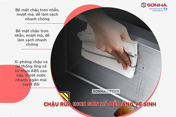 Chậu rửa Sơn Hà 2 hố HM.X.2C.82.2.3 dễ dàng vệ sinh