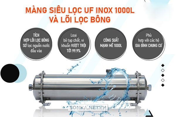 Màng lọc uf inox 1000L