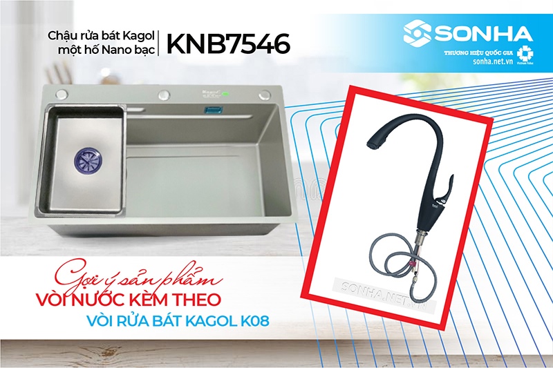 Vòi rửa Kagol K08 lựa chọn hoàn hảo cùng Kagol KNB7546