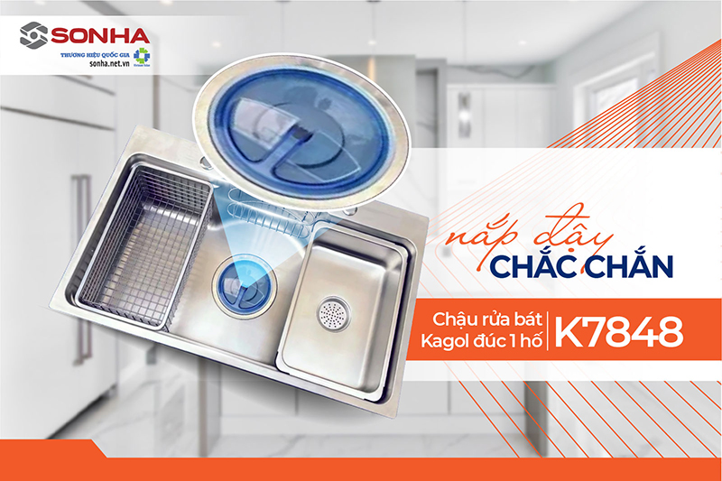 Nắp đậy chậu rửa bát Kagol K7848