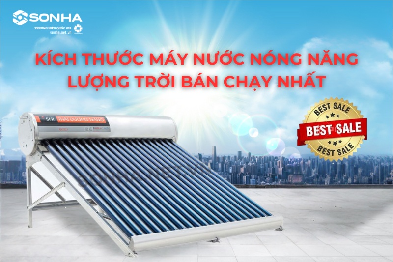 Kích thước máy nước nóng năng lượng mặt trời