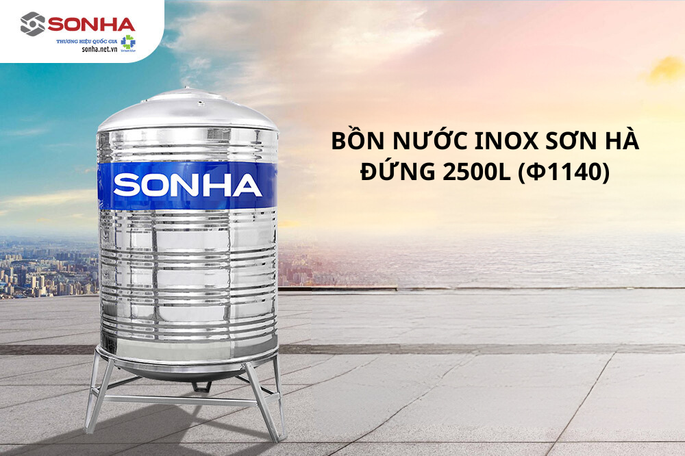 Bồn chứa nước Sơn Hà đứng 2500L F1140