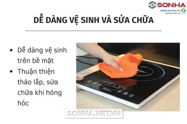 Bếp điện từ dương dễ dàng vệ sinh làm sạch