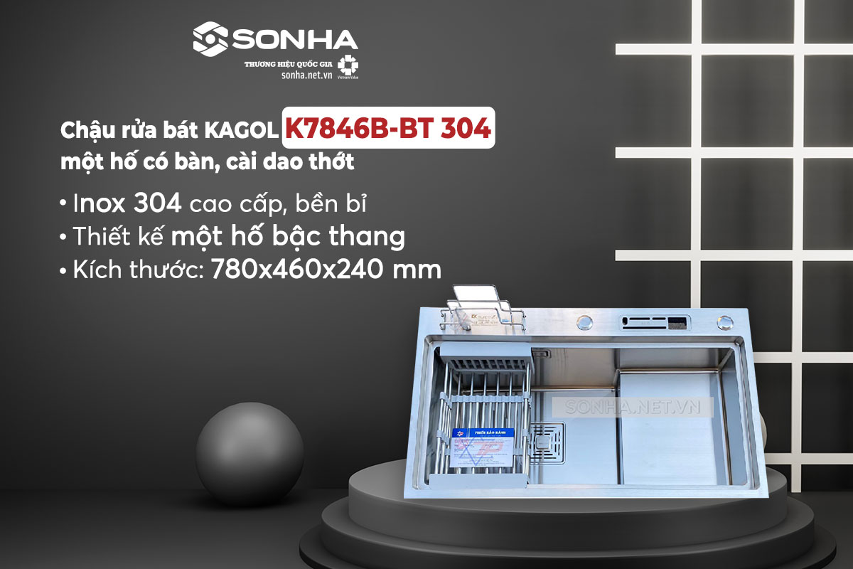 Chậu rửa bát Kagol K7846B-BT