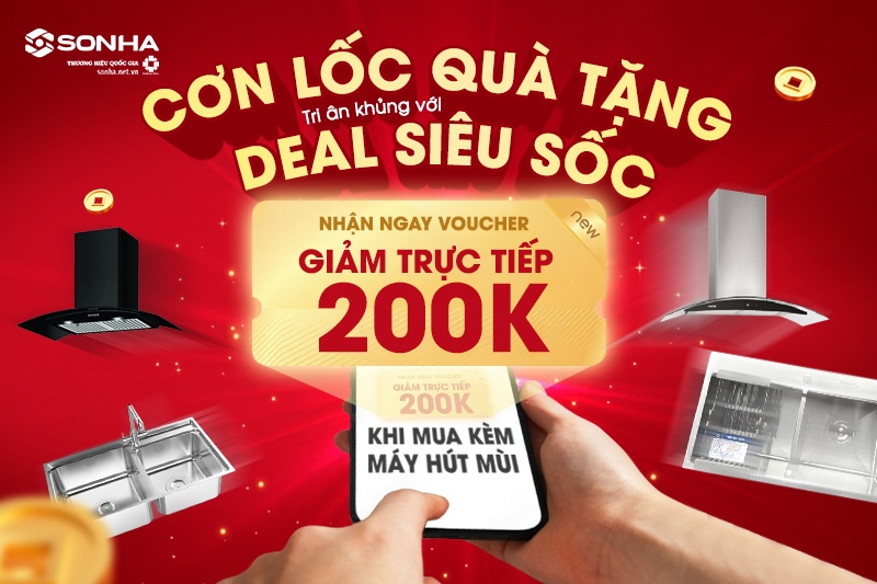 Voucher 200K khi mua thêm hút mùi