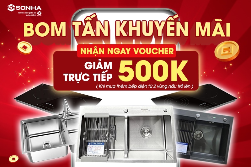 Voucher 500K khi mua thêm bếp điện từ 2 vùng nấu trở lên