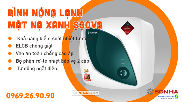 Bình nóng lạnh mặt nạ xanh