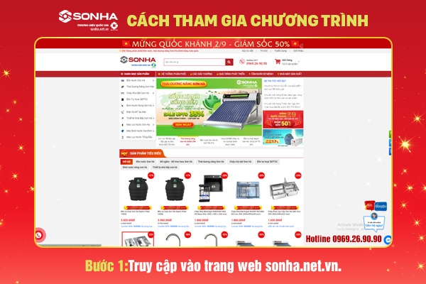 Bước 1: Khách hàng truy cập vào website: https://boninox.com.vn