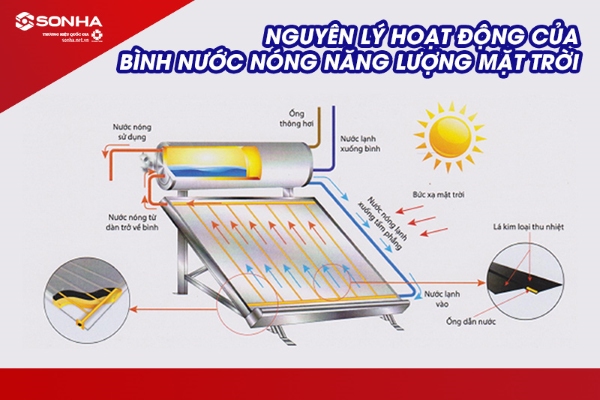 Nguyên lý hoạt động của bình nước nóng năng lượng mặt trời