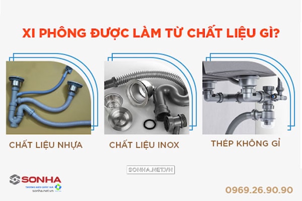 Chất liệu làm xi phông chậu rửa bát