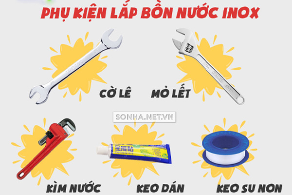 Phụ kiện bồn nước inox cần chuẩn bị