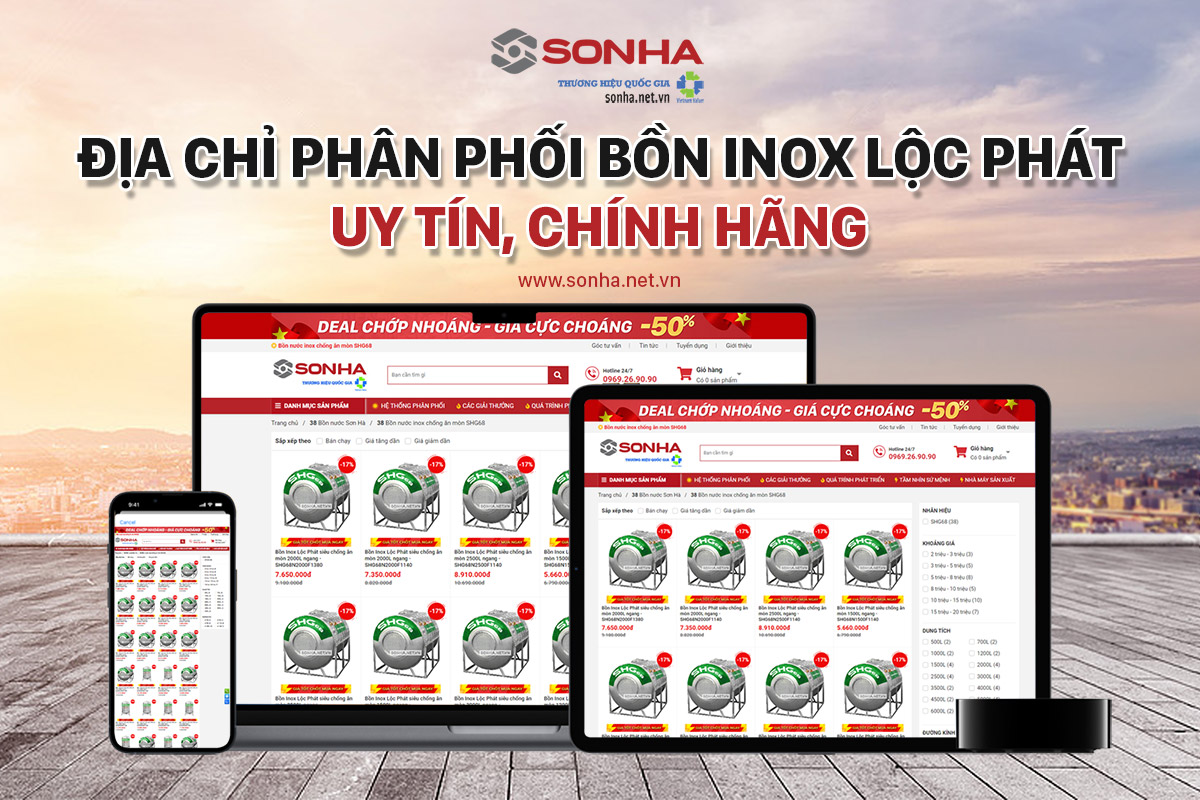 boninox.com.vn - địa chỉ phân phối bồn inox Lộc Phát uy tín, chính hãng