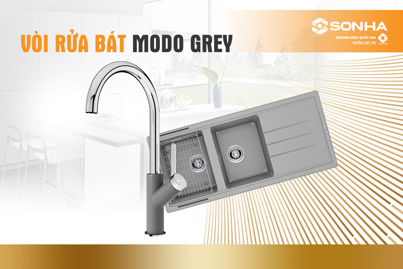 Chậu Konox Sink Phoenix 1160-Grey và vòi Modo Grey