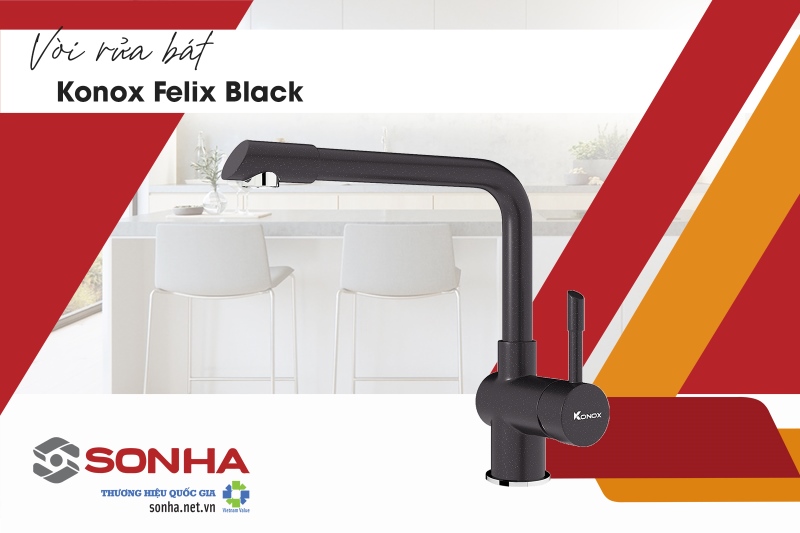 Vòi rửa bát Konox Felix Black