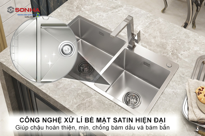 Bề mặt tinh xảo chống bám, chống xước công nghệ Brass