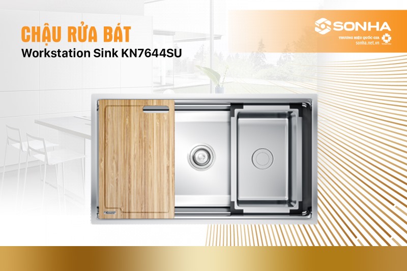 Chậu rửa bát Konox Workstation Sink KN7644SU Dekor