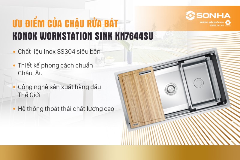 Ưu điểm vượt trội của chậu rửa Konox Undermount Sink KN7644SU Dekor