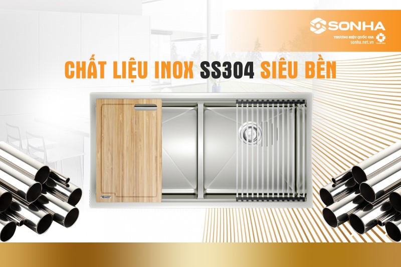 Chất liệu inox SS304 cao cấp siêu bền