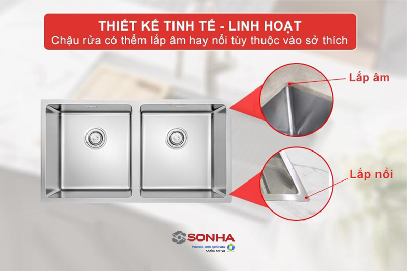 Thiết kế sang trọng tinh tế, lắp đặt linh hoạt phù hợp mọi không gian bếp