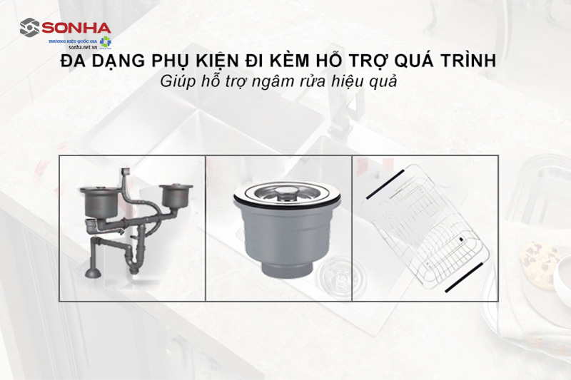 Chậu rửa bát 2 hố KONOX Undermount CUBE 8744DU