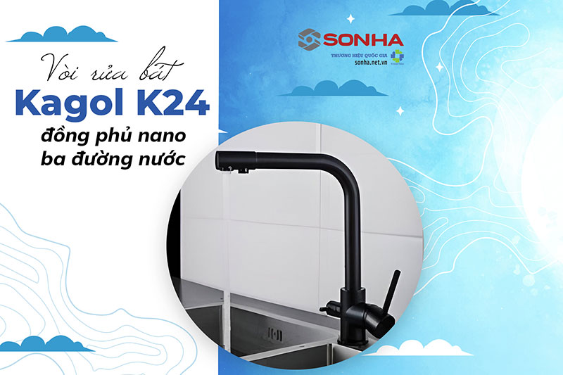 Vòi rửa bát 3 đường nước Kagol K24