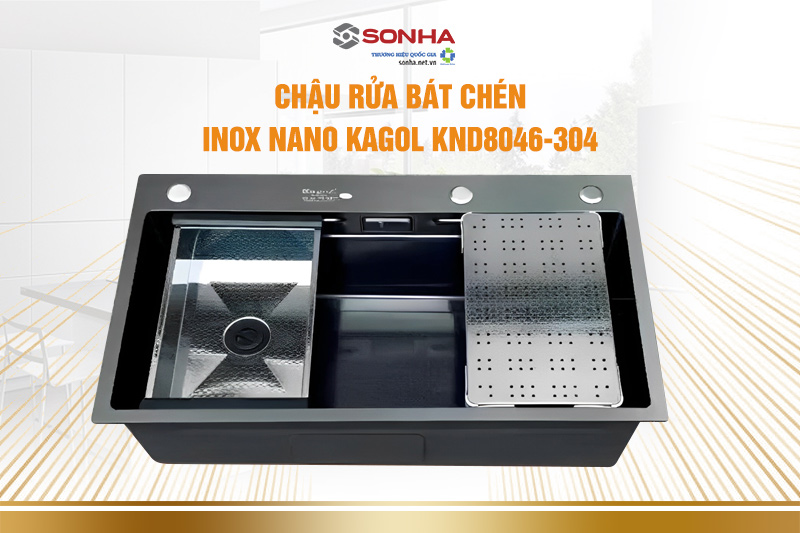 chậu rửa bát nano Kagol KNd8046