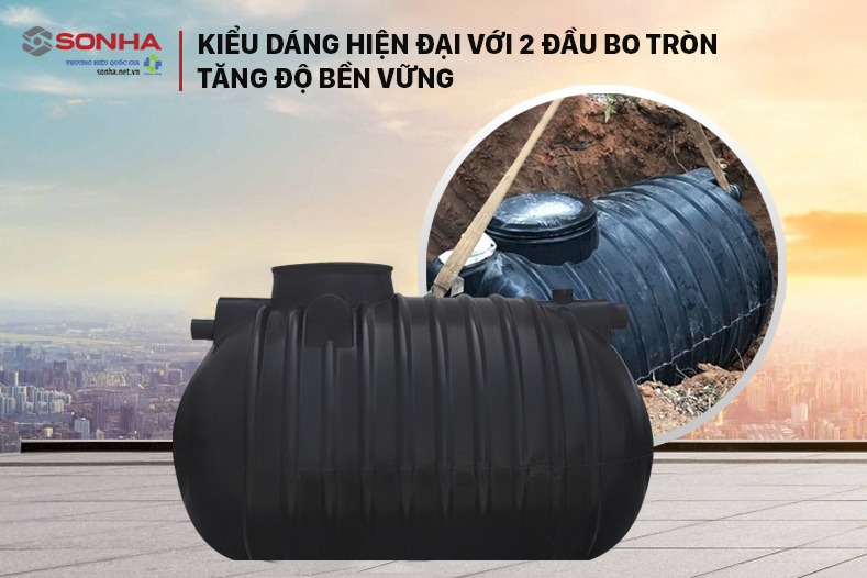 Kiểu dáng hiện đại của bồn tự hoại Sơn Hà ngang Septic vững chắc