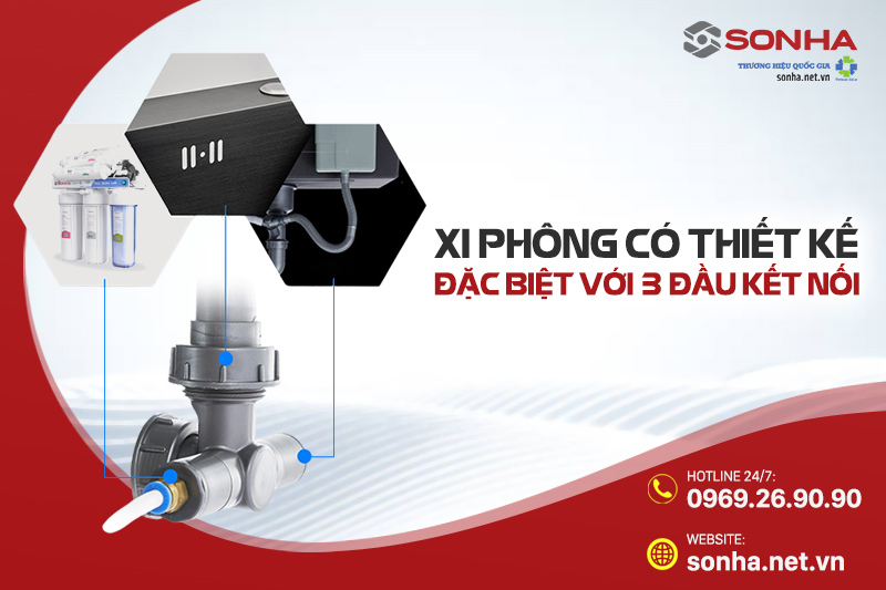 Xi phông có thiết kế đặc biệt với 3 đầu kết nối