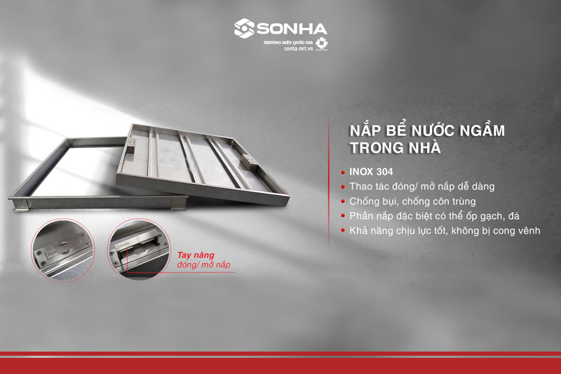 Ưu điểm nắp bể ngầm inox 800x800, chịu tải 500kg