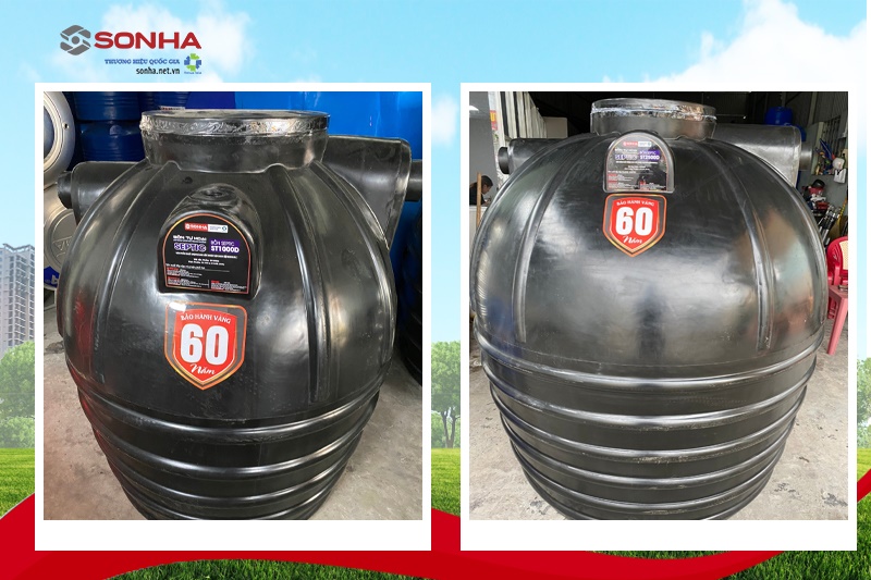 Hình ảnh lắp đặt bể phốt Sơn Hà SHC đứng 2500L