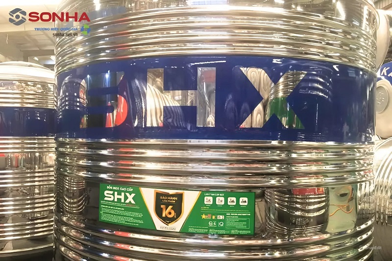 Hình ảnh lắp đặt thực tế bồn nước inox Sơn Hà Xanh SHX