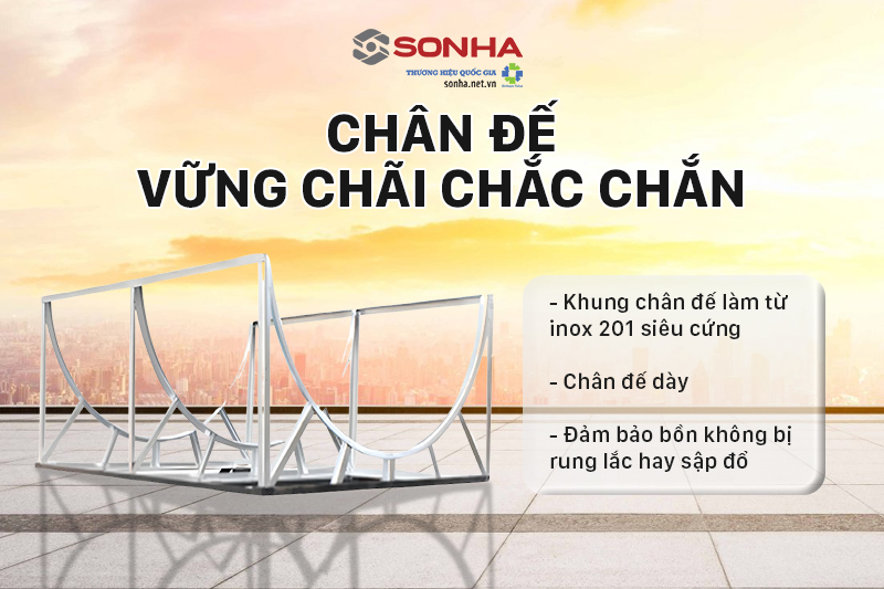 Chân đế vững chãi, chắc chắn