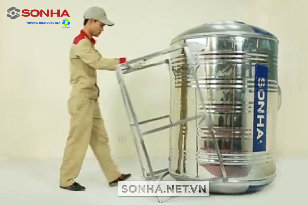 lắp đặt bồn nước inox sơn hà ngang