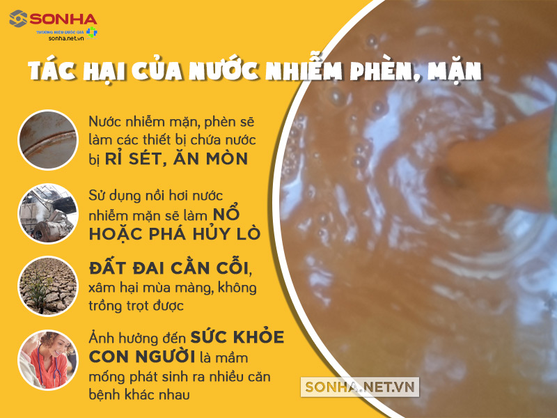 tác hại của nước nhiễm phèn