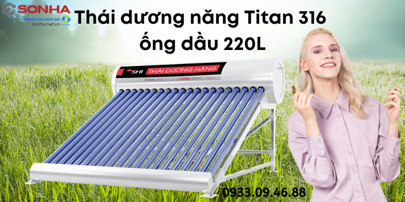 Hình ảnh thái dương năng 220L titan 316