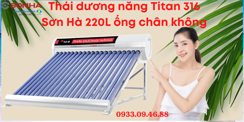 Hình ảnh thái dương năng 220L titan 316