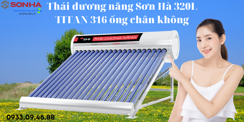 Hình ảnh thái dương năng 320L titan 316