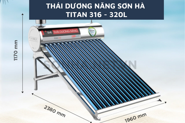 Thông số kích thước thái dương năng Titan 316 ống chân không 300L